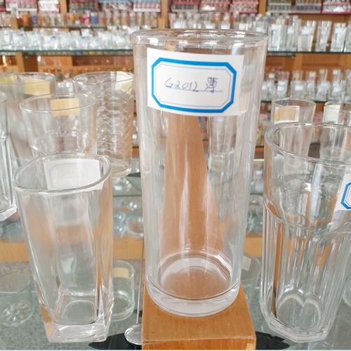 工厂批发玻璃饮料水杯牛奶杯可定制logo直身厚底果汁健身茶.